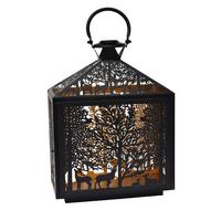 Laterne Lenti L - Goldfarben/Schwarz, KONVENTIONELL, Metall (30/16/40cm) - Luca Bessoni