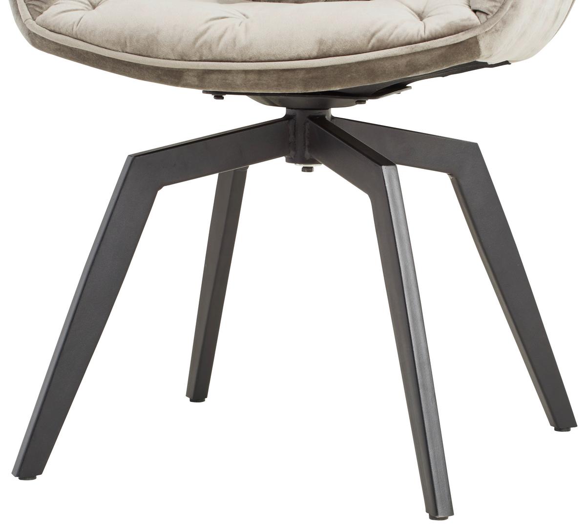 Armlehnstuhl Avegno Grau Mit Drehbare Sitzfläche - Schwarz/Grau, MODERN, Holz/Textil (59,5/84/63,5cm) - Livetastic