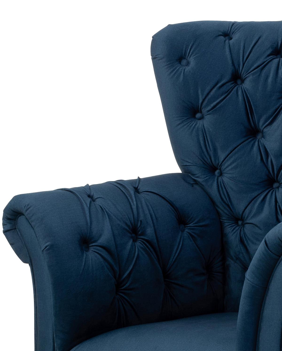 Ohrensessel Cupido - Schwarz/Dunkelblau, Design, Textil (96/112/86cm) - MID.YOU