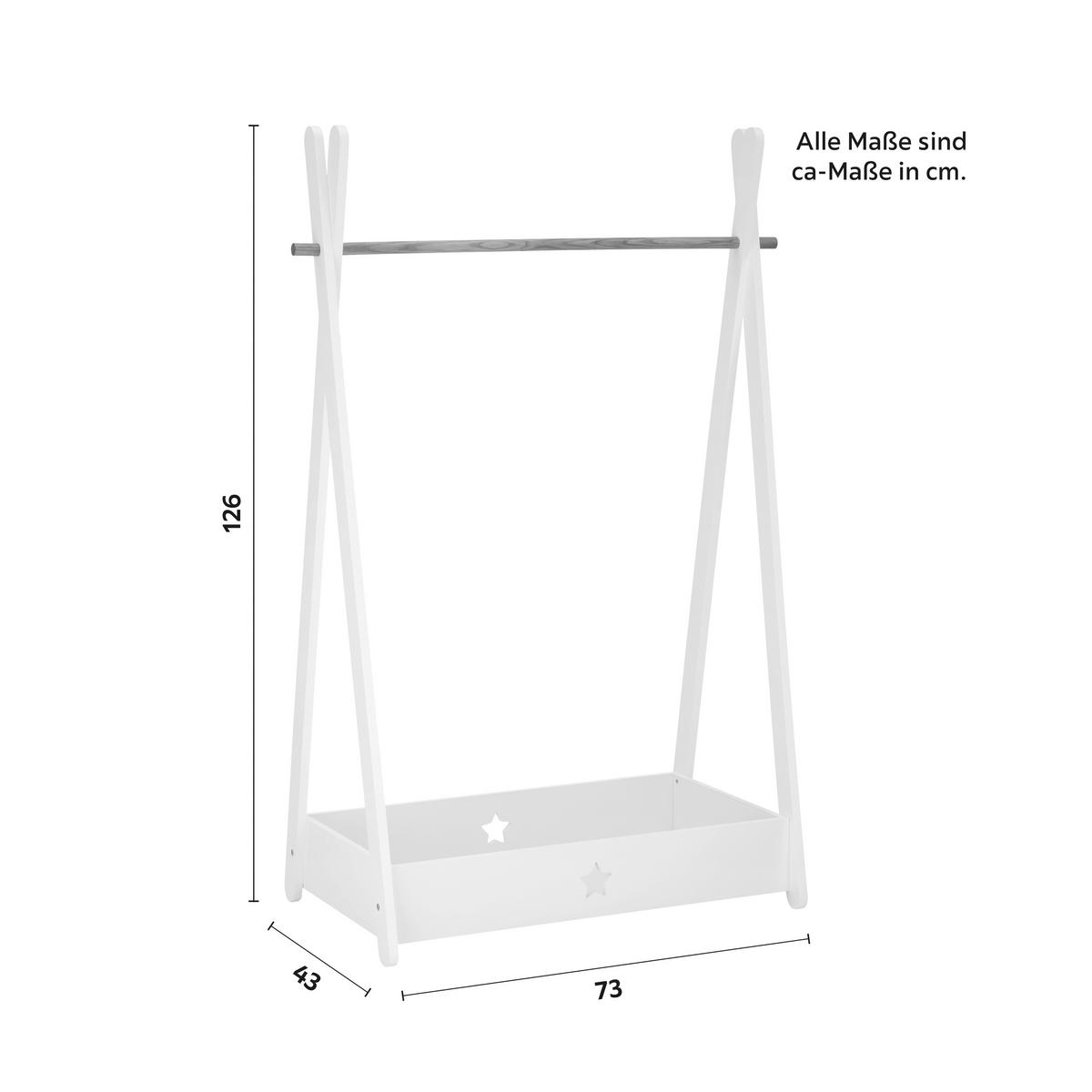 Stojan na šaty LIA - biela, Modern (73/126/43cm) - Bessagi Kids