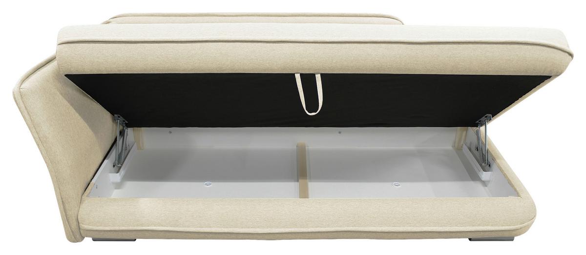 Relaxliege Latte L: 107 Cm Creme Mit Bettkasten - Silberfarben/Creme, Design, Textil (107/84/99/224cm) - MID.YOU