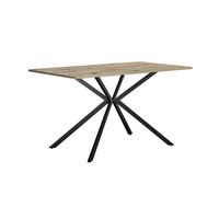 Esstisch Nils 140 Eiche Artisan Dekor, B: 140cm - Eichefarben/Schwarz, Trend, Holzwerkstoff/Metall (140/80/76cm)