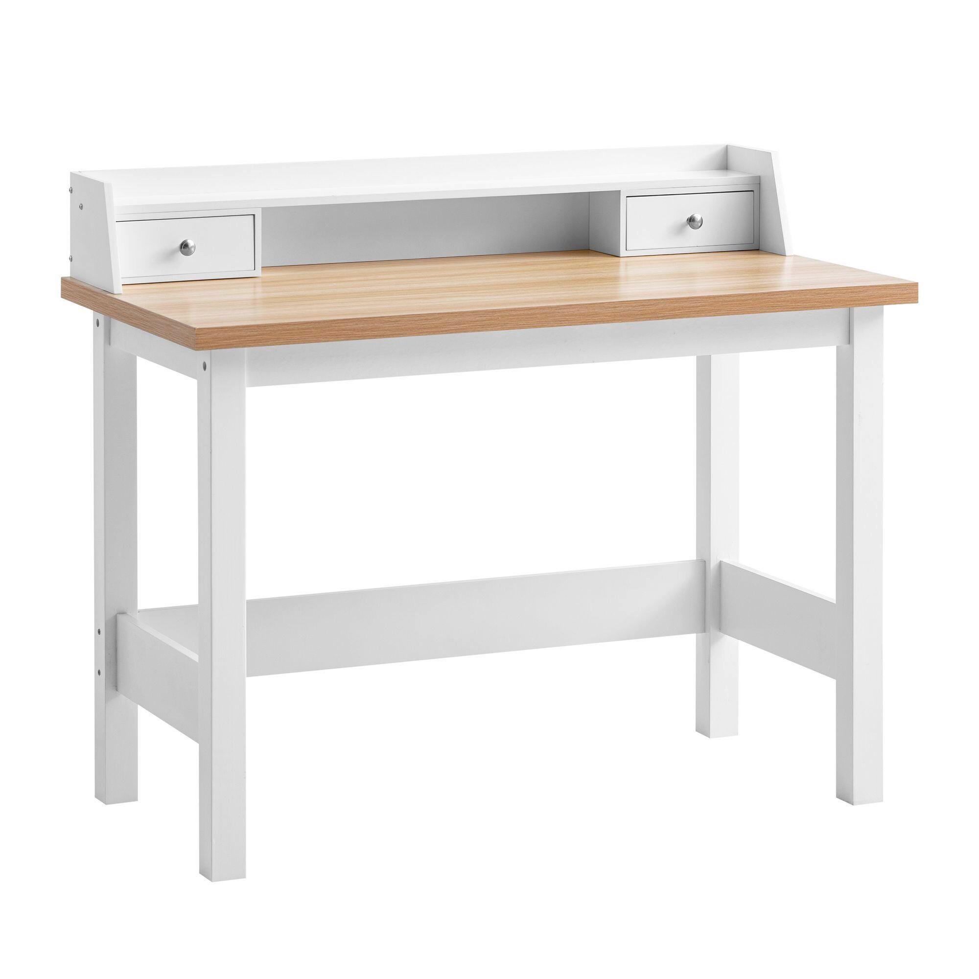 Schreibtisch Weiß L: 106 cm - Weiß, Design, Holz/Holzwerkstoff (106/53/90cm) - Livetastic