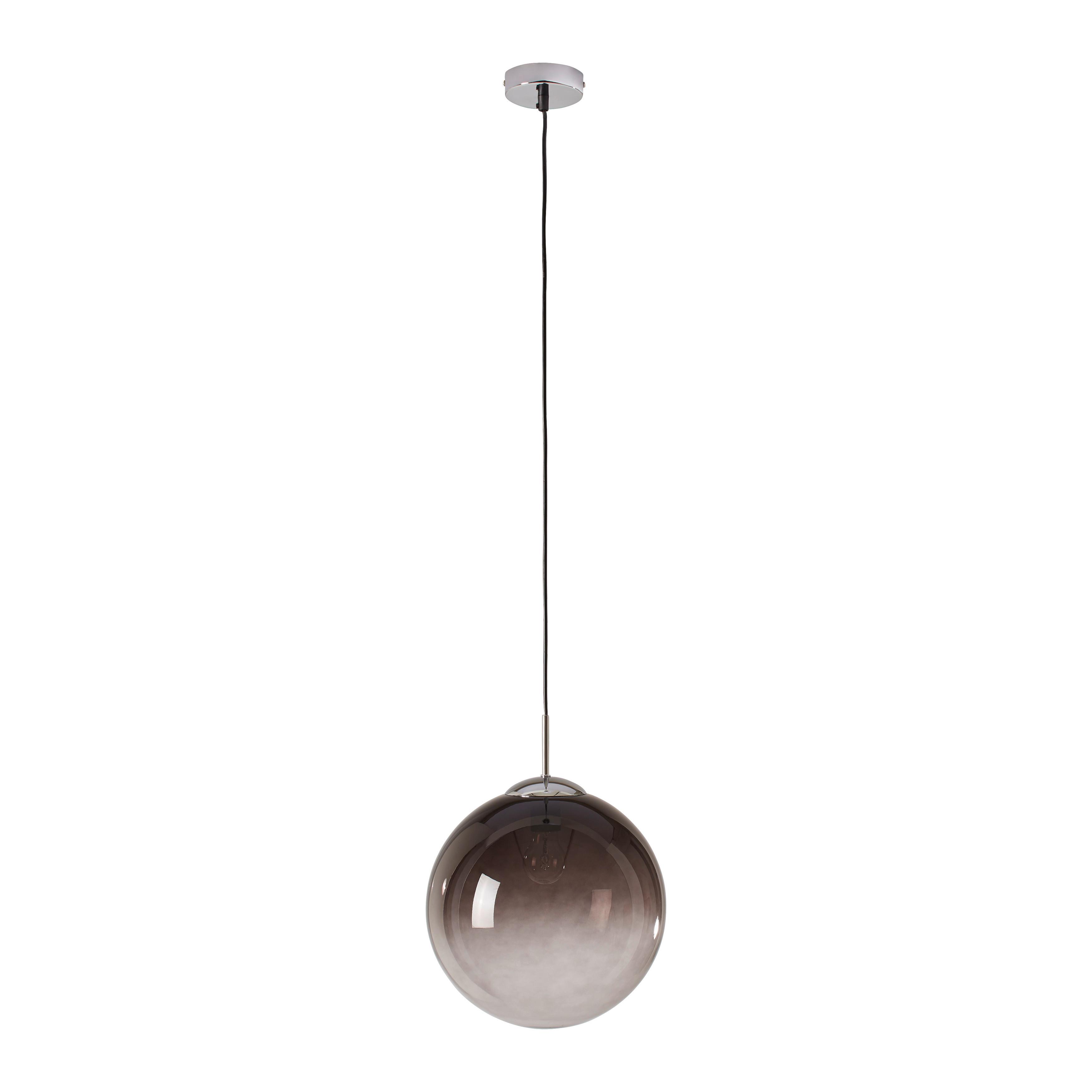 Závesná Lampa Lus 30/120cm, 40 Watt - čierna/chrómová, Štýlový, kov/plast (30cm) - Modern Living