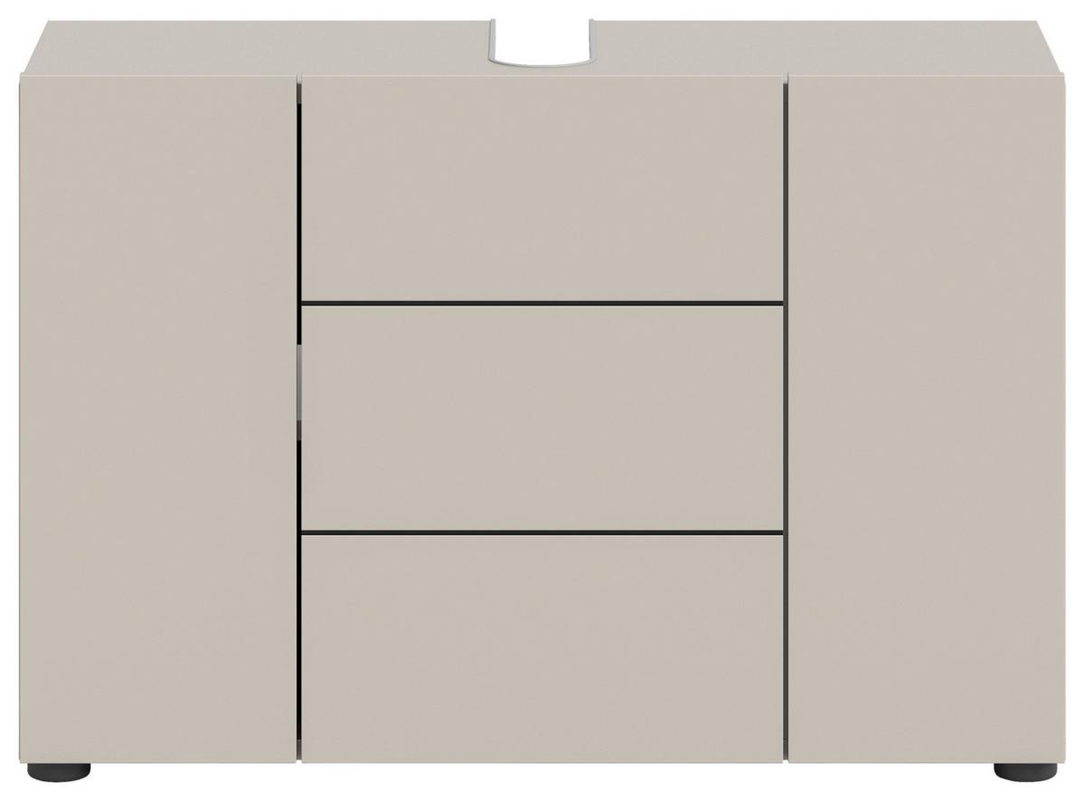 Waschbeckenunterschrank Vira Kaschmir B: 82 Cm - Kaschmir/Schwarz, MODERN, Holzwerkstoff (82/56/34cm) - MID.YOU