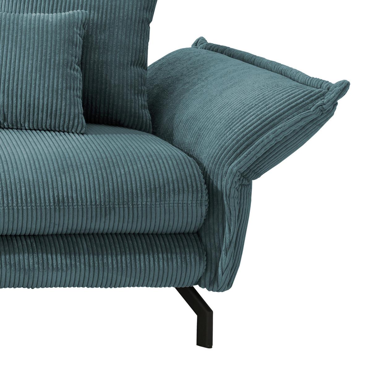 Ecksofa Lava Petrol S: 180/255 cm - Petrol/Schwarz, MODERN, Textil (180/255cm) - Livetastic