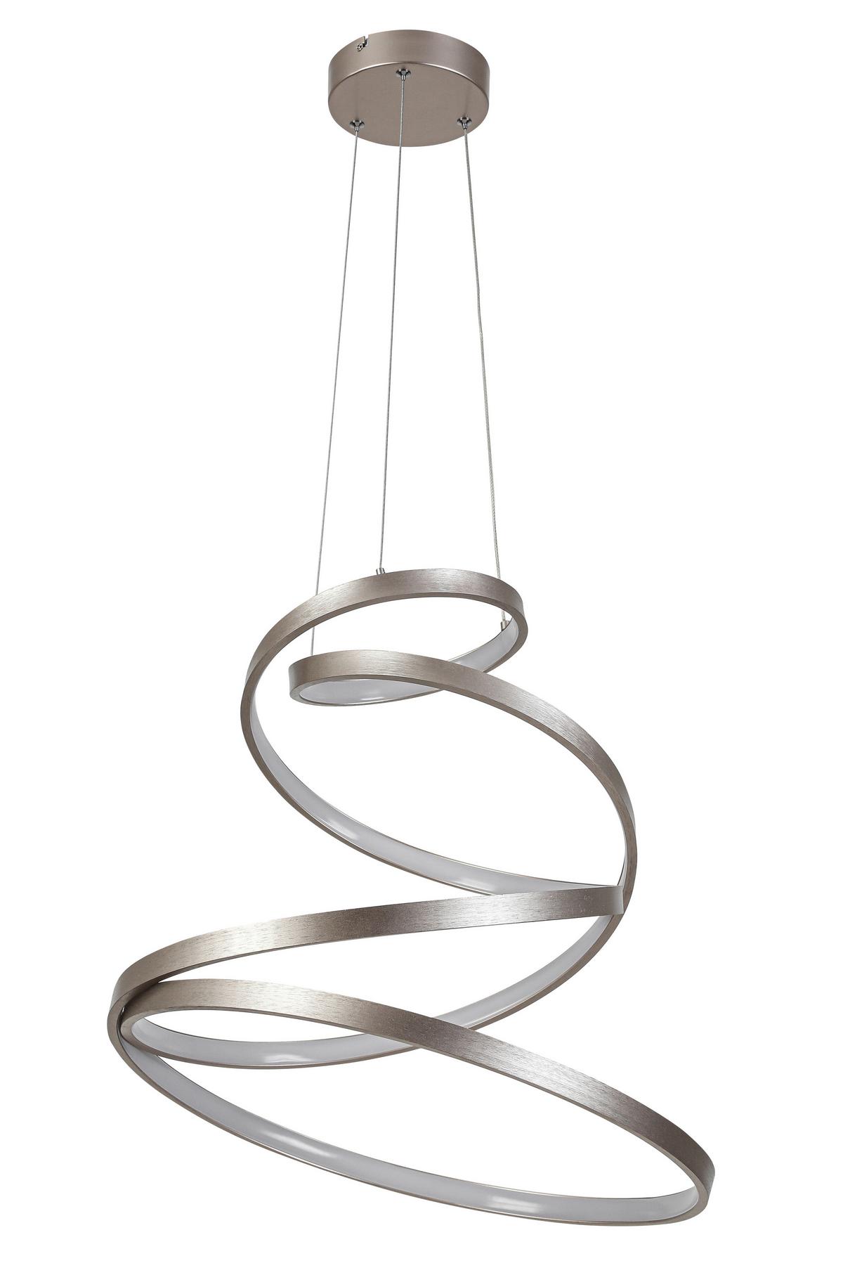 LED-Hängeleuchte Chantal - Champagner, Basics, Kunststoff/Metall (50/120cm) - Luca Bessoni