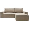 Eckschlafsofa Perllo - Taupe/Schwarz, KONVENTIONELL, Holz/Textil (251/170cm) - MID.YOU