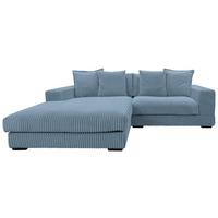 Ecksofa Funny - Schwarz/Hellblau, Design, Textil (195/285cm) - MID.YOU