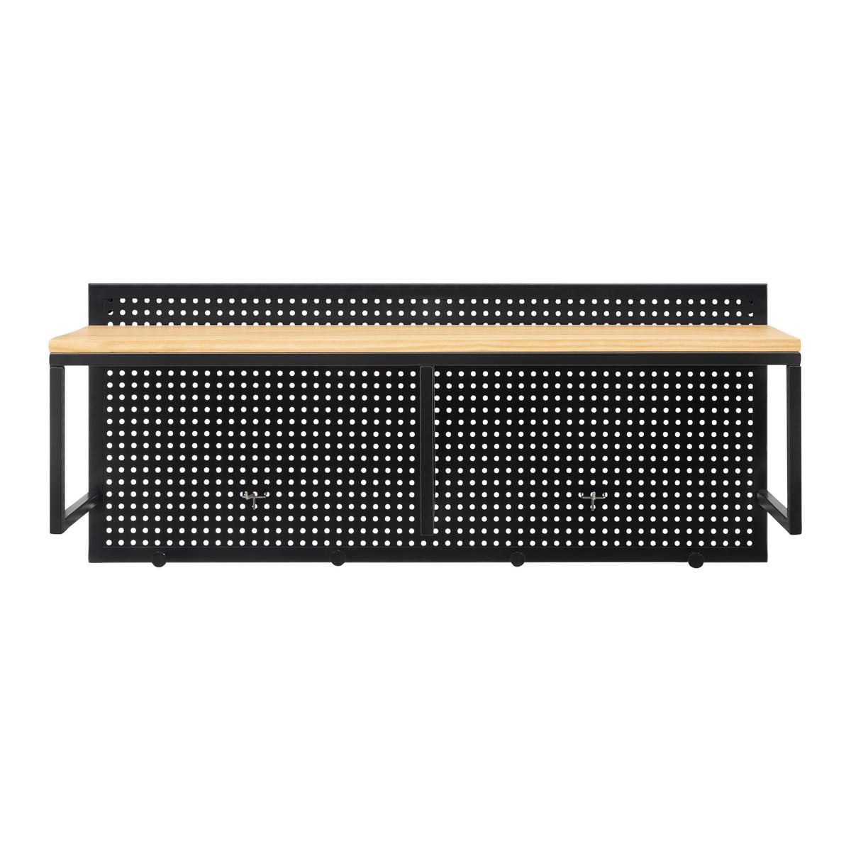 Vešiakový panel LORENZO - čierna/farba borovice, Modern, kov/drevo (90/37/25cm) - Bessagi Home