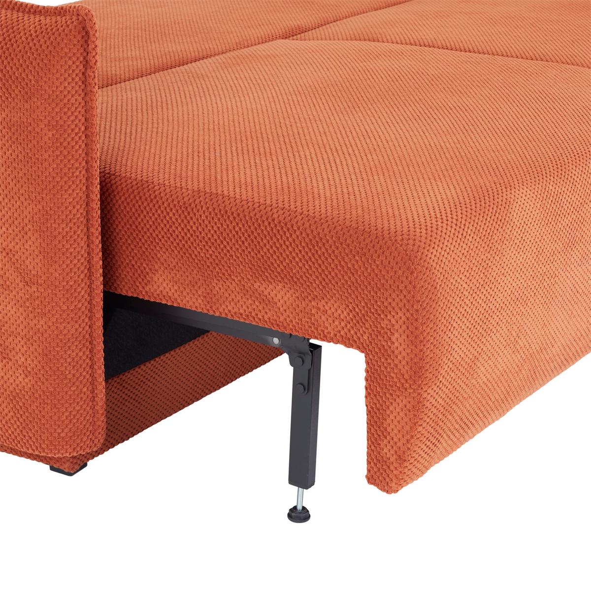 Schlafsofa Giulia - Rostfarben/Schwarz, MODERN, Textil (217/75-95/112cm) - Luca Bessoni