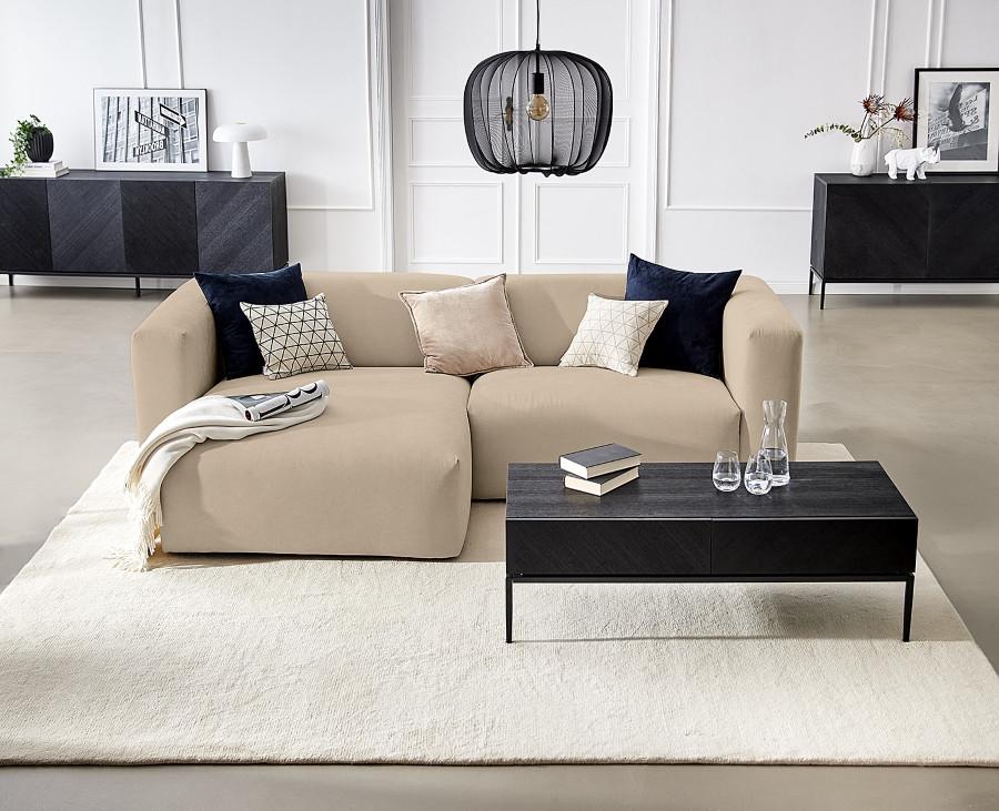 Ecksofa Bolt, Taupe S: 255x160 cm - Taupe, MODERN, Textil (255/160cm) - Trendmanufaktur