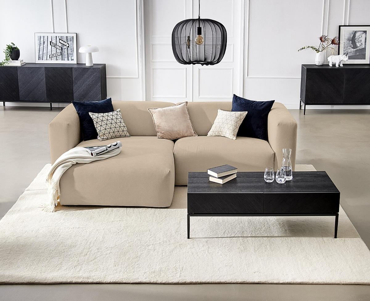 Ecksofa Bolt, Taupe S: 255x160 cm - Taupe, MODERN, Textil (255/160cm) - Trendmanufaktur