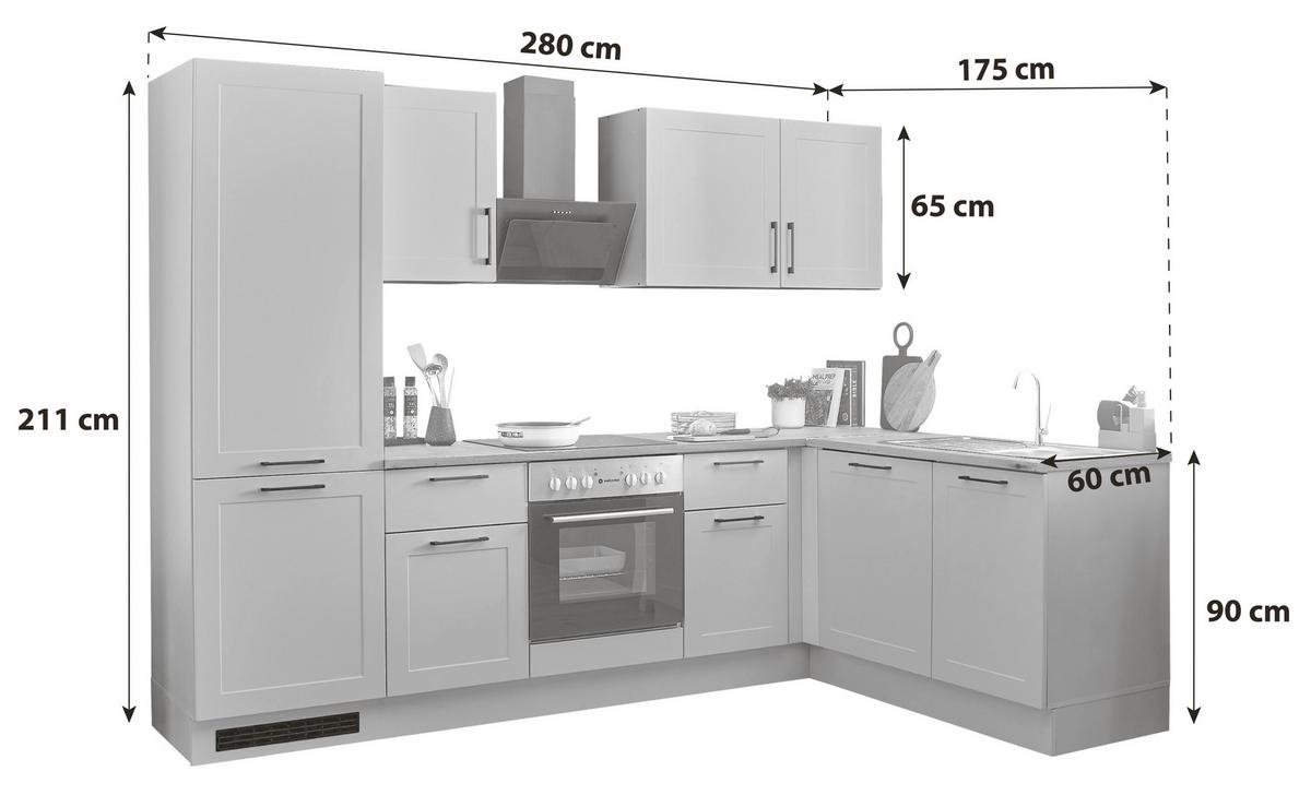 Eckküche Marseille Grün/eiche Dekor S: 280x175 Cm - Eiche Artisan/Grün, Design, Holzwerkstoff (280/175cm) - MID.YOU
