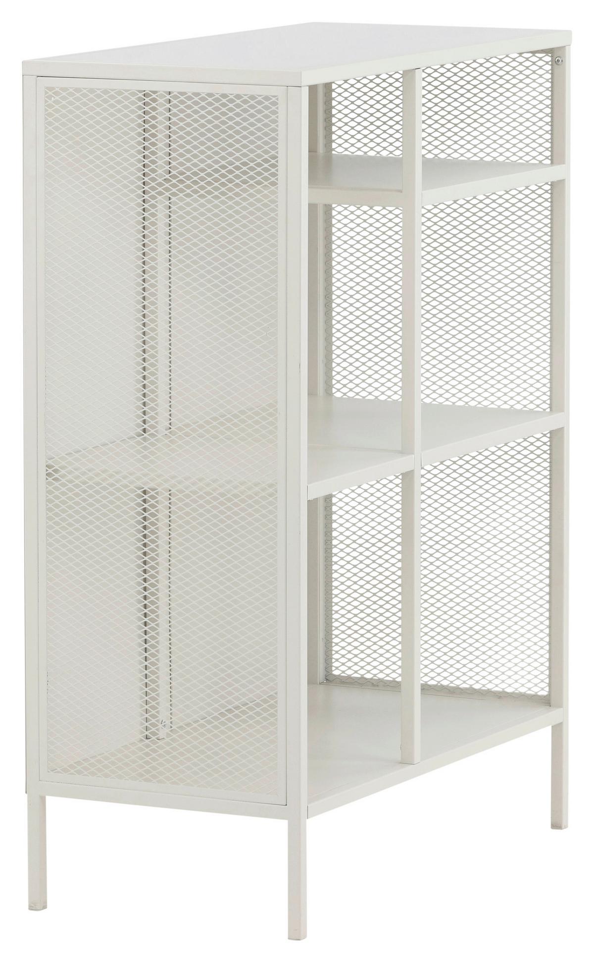 Bücherwand Misha - Weiß, Design, Metall (80/110/40cm) - Livetastic