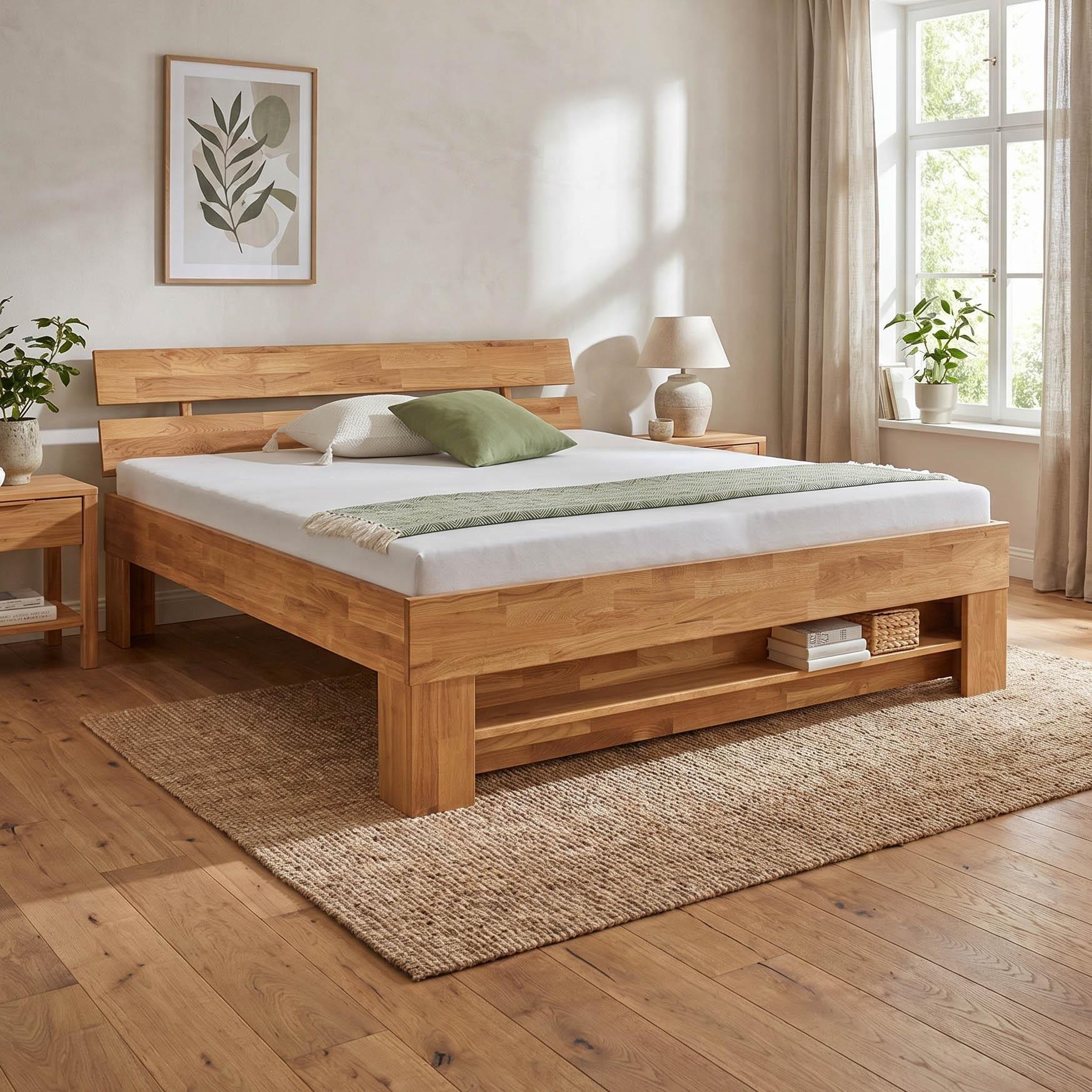 Posteľ DARJA 180x200, dub divoký olejovaný - divoký dub, Konventionell, drevo (180/200cm)