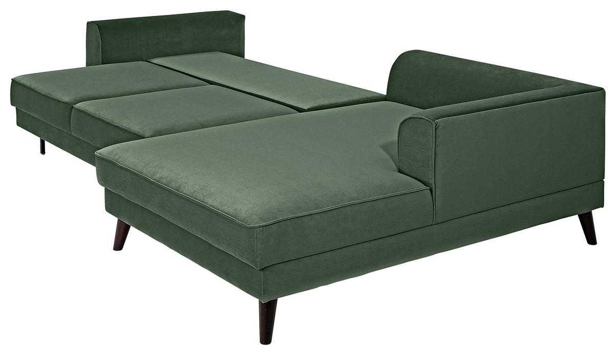 Ecksofa Mit Schlaffunktion Lumber Jack Dunkelgrün - Wengefarben/Dunkelgrün, MODERN, Textil (277/167cm) - Trendmanufaktur