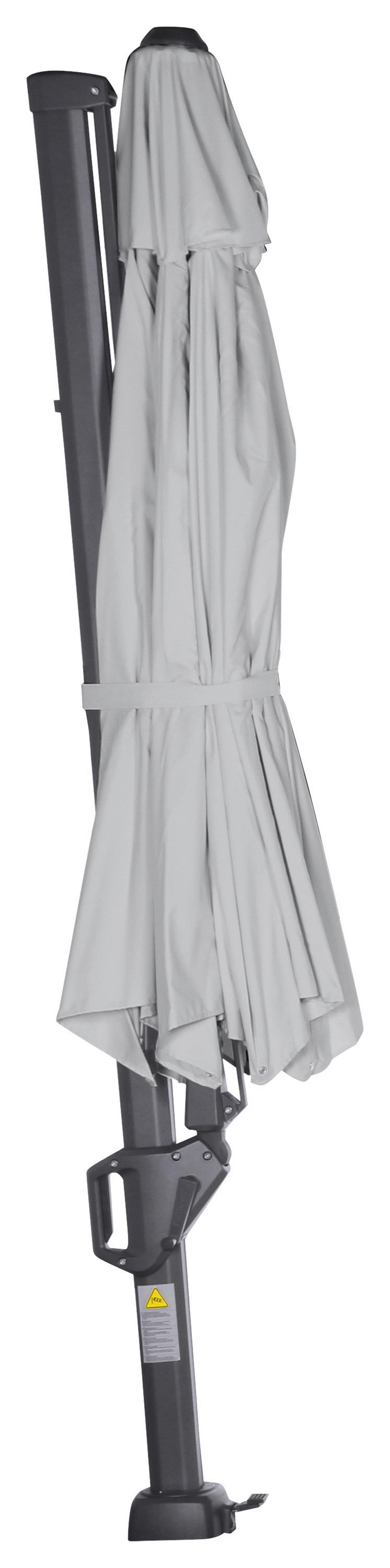 Ampelschirm Sunset N+ Ø 350 H: 252 Cm Anthrazit/grau - Anthrazit/Grau, KONVENTIONELL, Textil/Metall (350/350cm) - Siena Garden