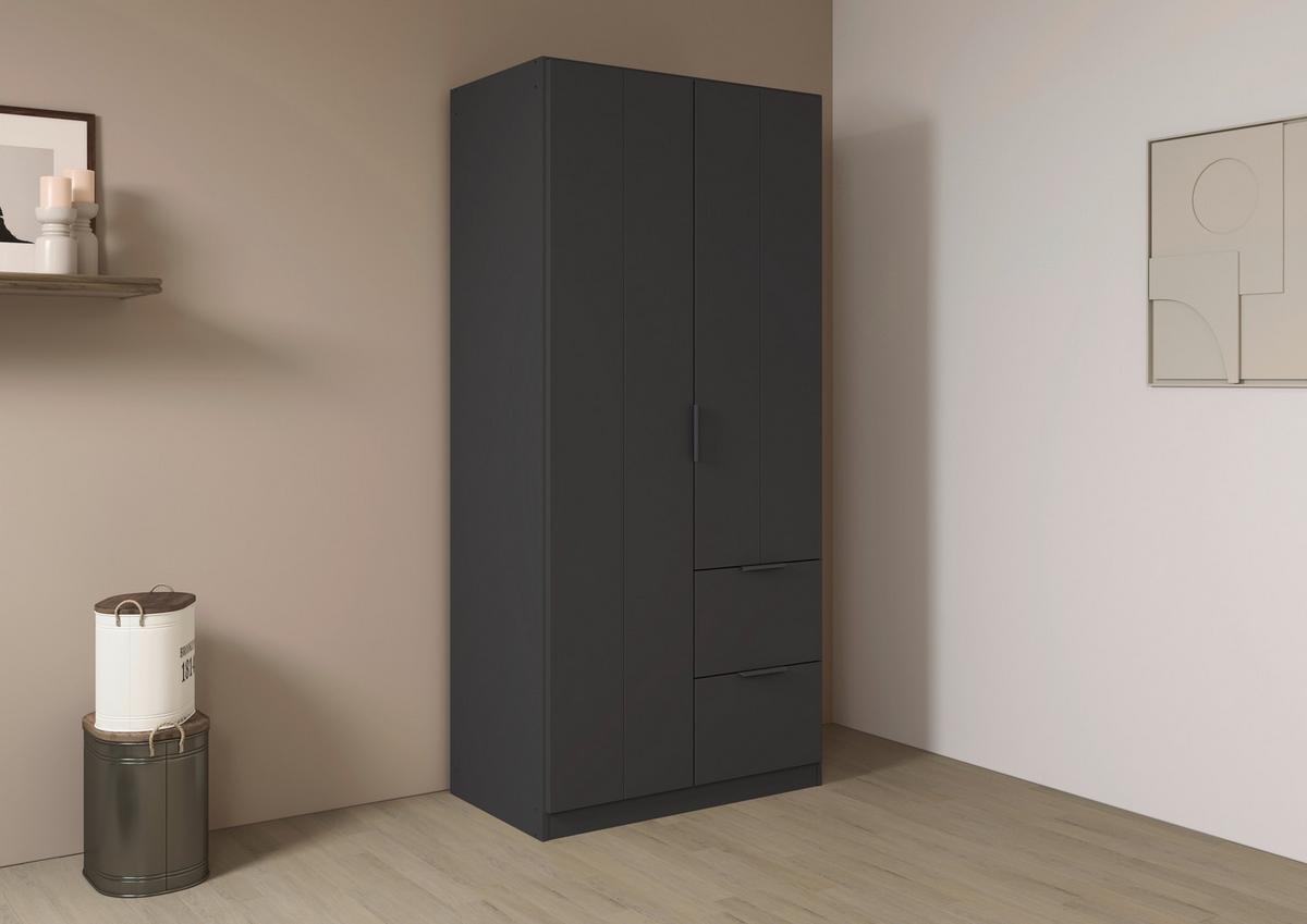 DREHTÜRENSCHRANK Ella Grau B: 91cm - Grau, MODERN, Holzwerkstoff (91/197/54cm) - Rauch Möbel