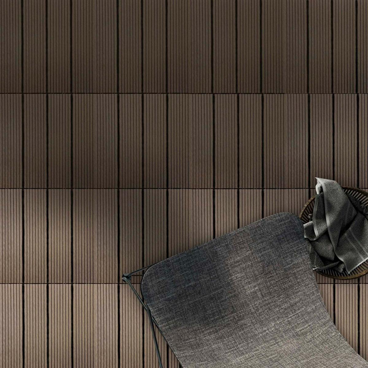 Terrassenfliese Wpc Royal Dunkelbraun - Dunkelbraun, Design, Holzwerkstoff (30/30cm) - Ambia Garden