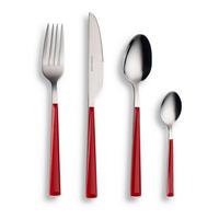 Besteckset 16-Teilig für 3 Personen - Rot/Silberfarben, Basics, Metall - Echtwerk