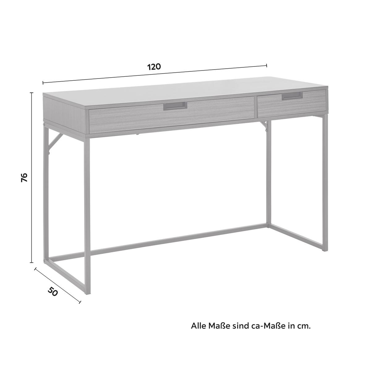 Psací stůl AURORA - černá/barvy vlašských ořechů, Moderní, kov (120/50/76cm) - Bessagi Home