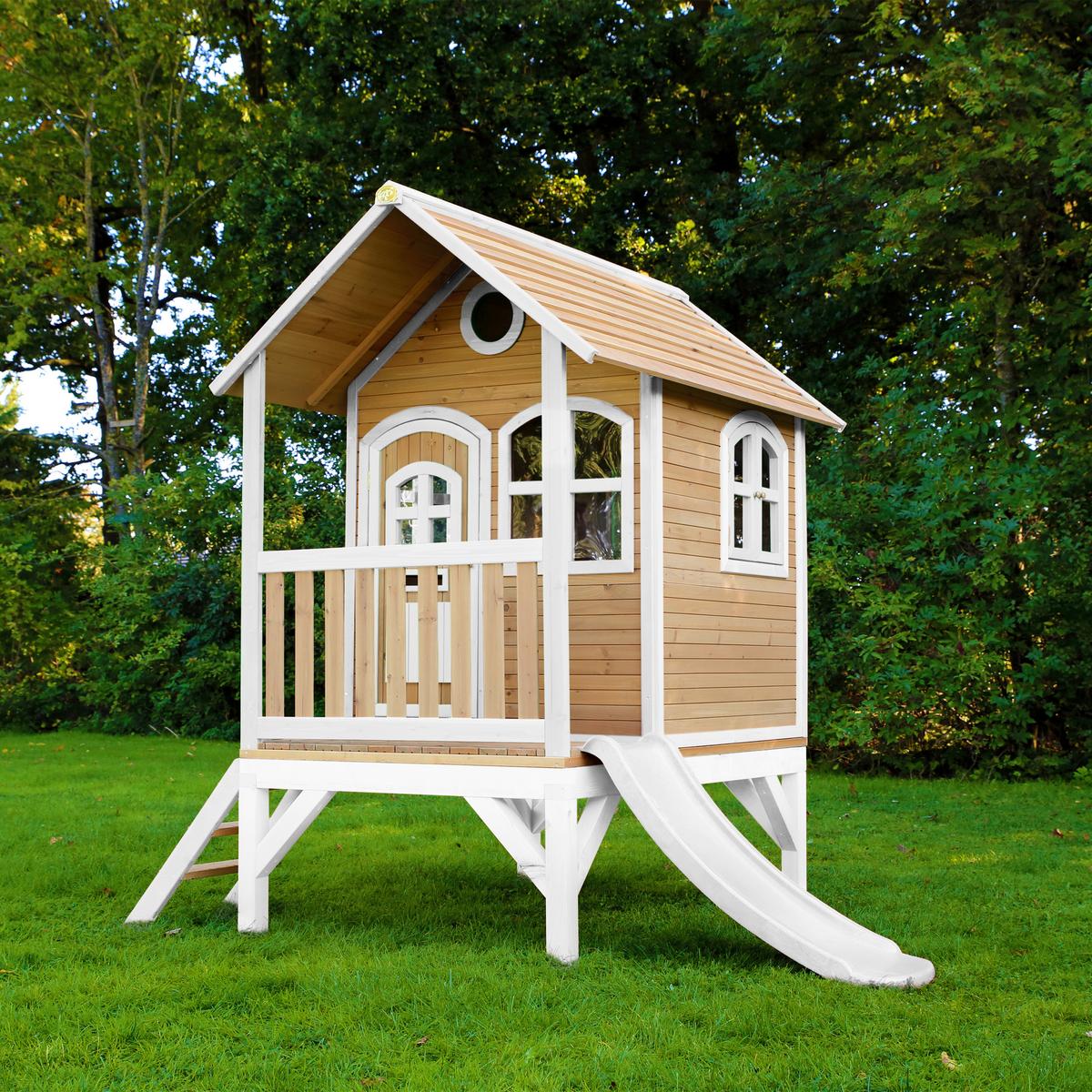 Spielhaus A030.036.91 - Rot/Braun, KONVENTIONELL, Holz (287/231/191cm) - Ambia Garden