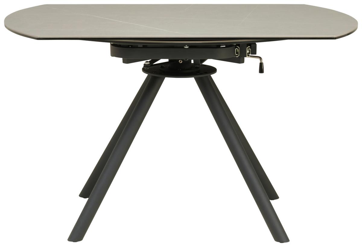 Esstisch Dalia - Schwarz/Grau, LIFESTYLE, Glas/Keramik (80-130/75-77/130cm) - MID.YOU