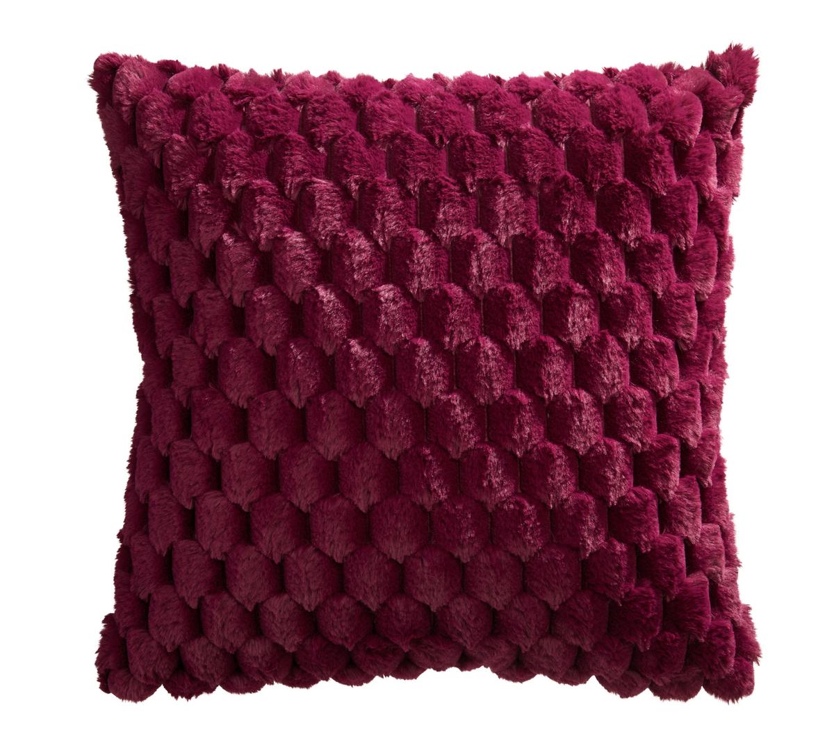 Műszörme Díszpárna Levi Kb. 45/45cm - szeder, Modern, textil (45/45cm) - Luca Bessoni