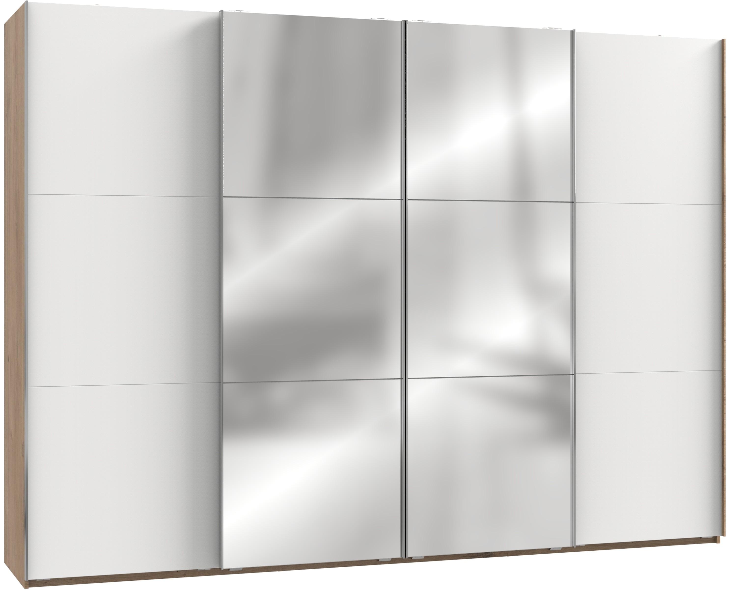 Schwebetürenschrank B: 300 Cm Level, Weiß/eiche Dekor - Eichefarben/Weiß, MODERN, Holzwerkstoff (300/216/65cm) - MID.YOU
