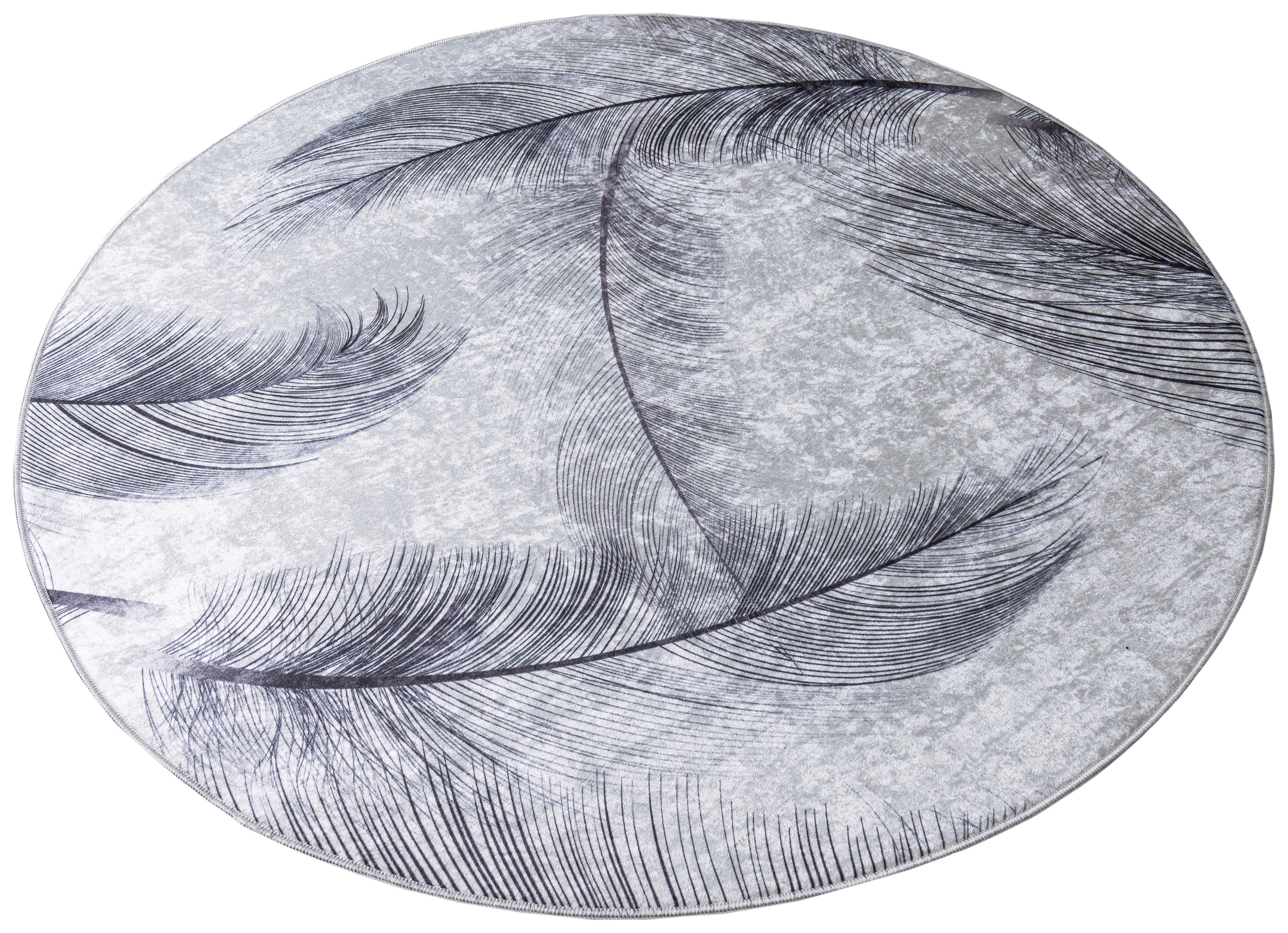 Szőnyeg Emilia Átmérő Kb. 120cm - fehér/szürke, Modern, textil (120cm) - Luca Bessoni