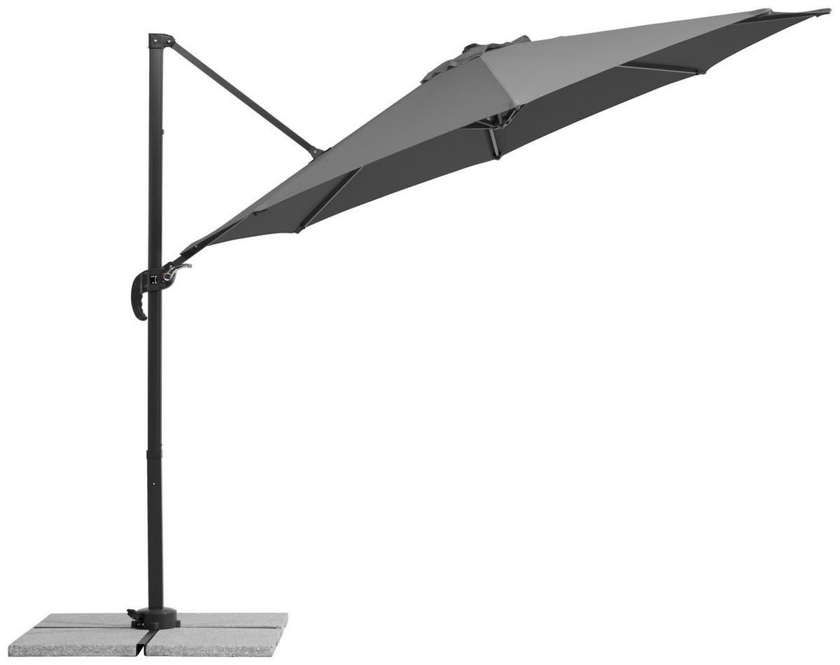 Ampelschirm Rhodos Junior BxHxT: 352x244x300 cm Anthrazit - Anthrazit, Basics, Textil/Metall (352/244/300cm) - Schneider