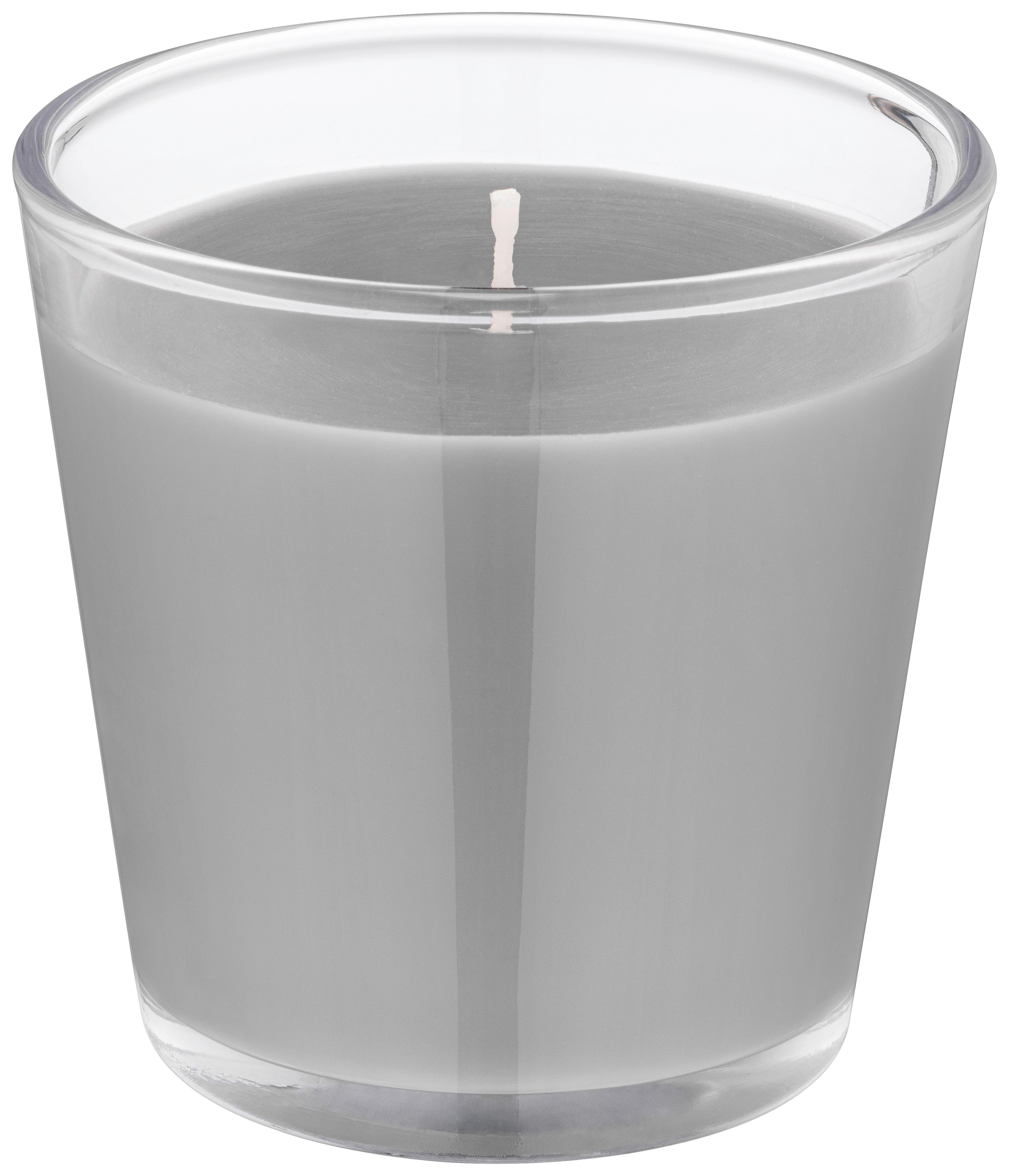 Kerze im Glas Maurice - Klar/Grau, KONVENTIONELL, Glas/Paraffin (7,5/7,5cm) - Ondega