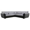 Ecksofa mit Schlaffunktion Delux Schwarz/Hellgrau - Silberfarben/Hellgrau, Design, Textil (266/266cm) - Livetastic