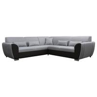 Ecksofa mit Schlaffunktion Delux Schwarz/Hellgrau - Silberfarben/Hellgrau, Design, Textil (266/266cm) - Livetastic