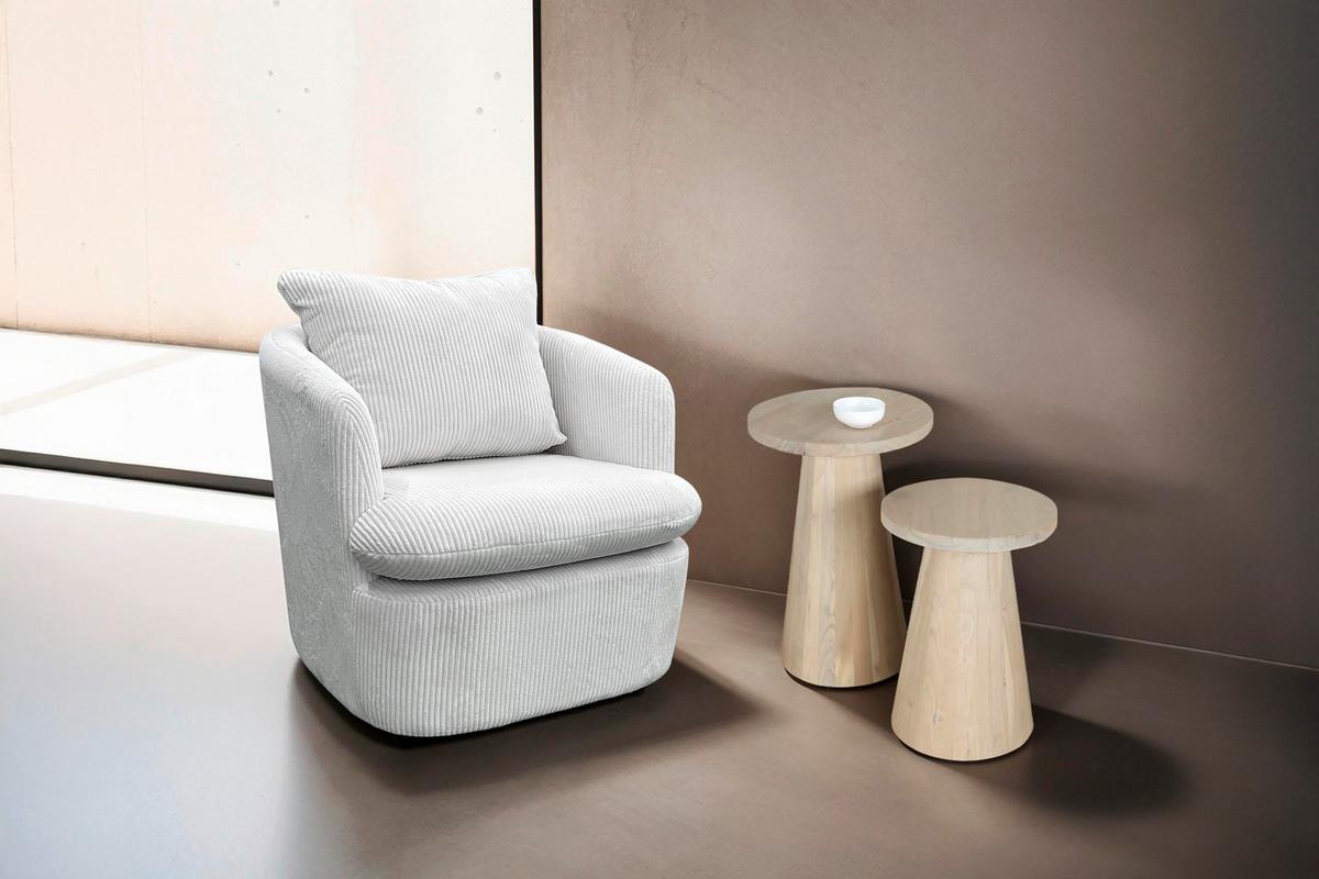 Beistelltischset Cone 2-teilig Weiß - Weiß, Design, Holz (30/40/40/60/50cm) - MID.YOU