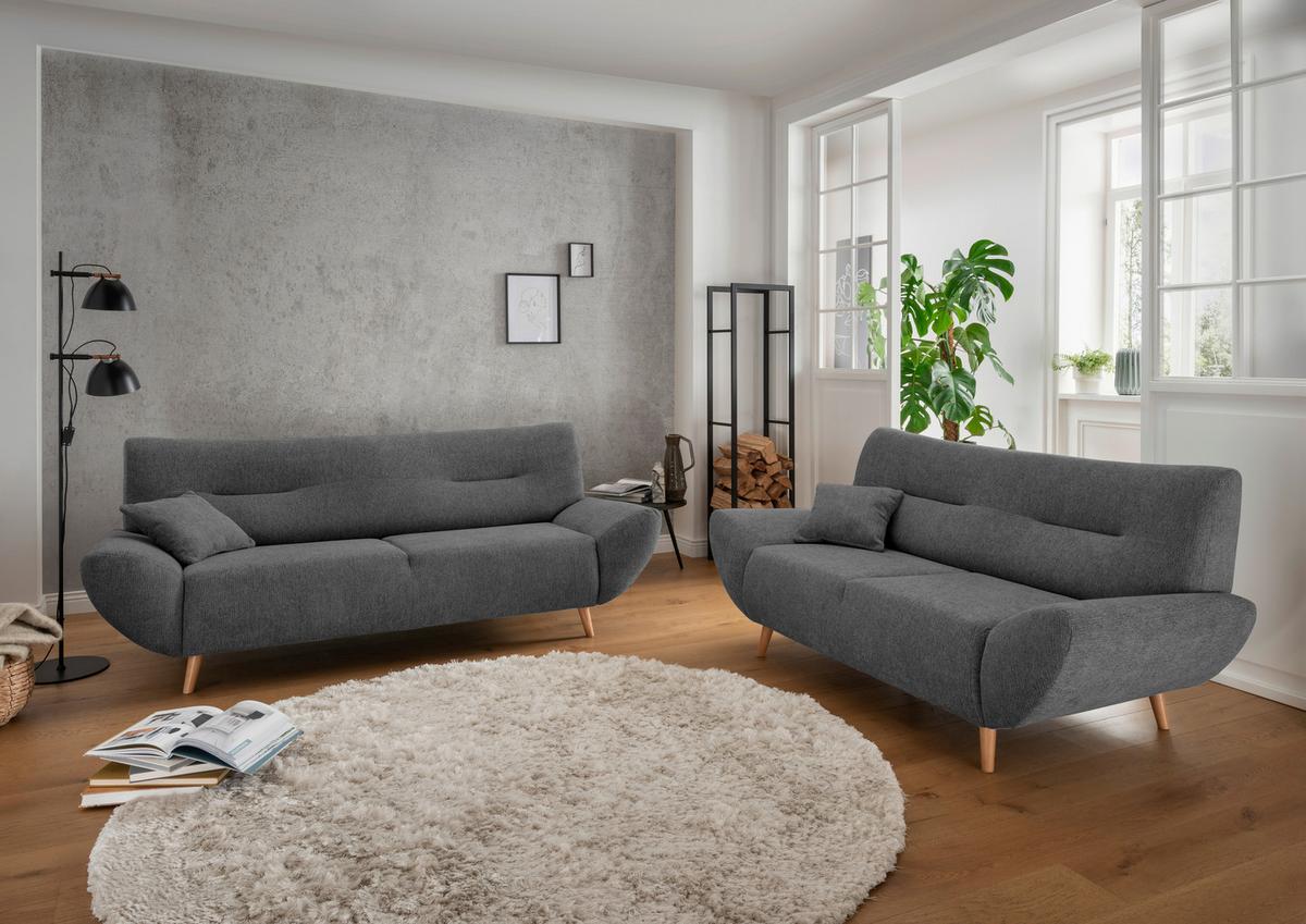 3-sitzer-sofa Drago Anthrazit S: 205/90 Cm - Wildeiche/Anthrazit, MODERN, Holz/Textil (205/81/90cm) - MID.YOU