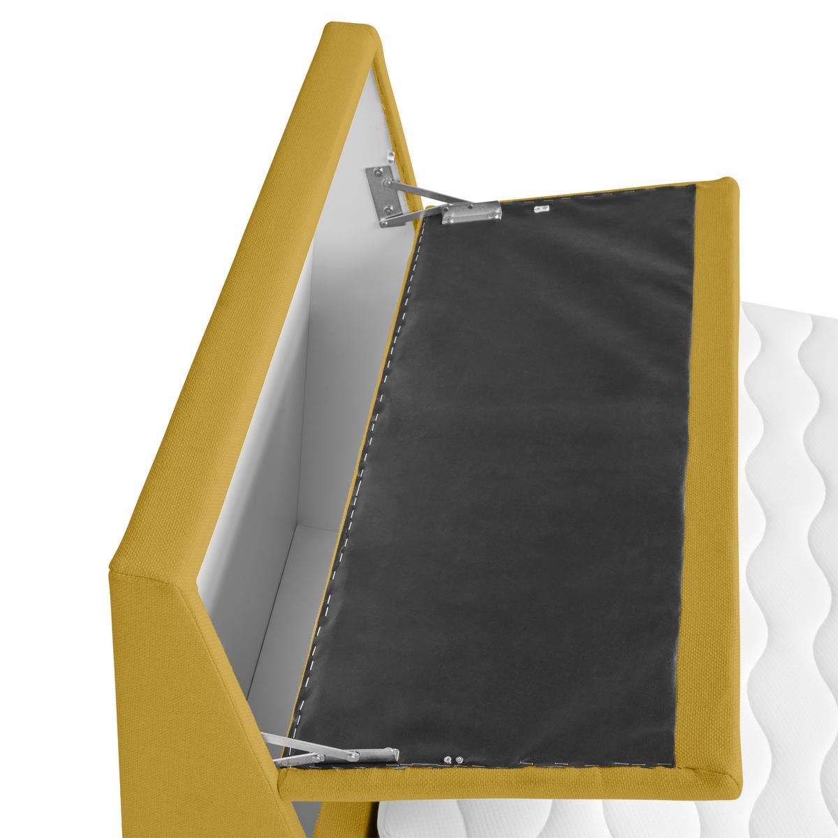 Boxspringbett Mit Bettkasten Nida 100x200 Cm Gelb - Gelb/Schwarz, MODERN, Holz/Textil (100/200cm) - MID.YOU