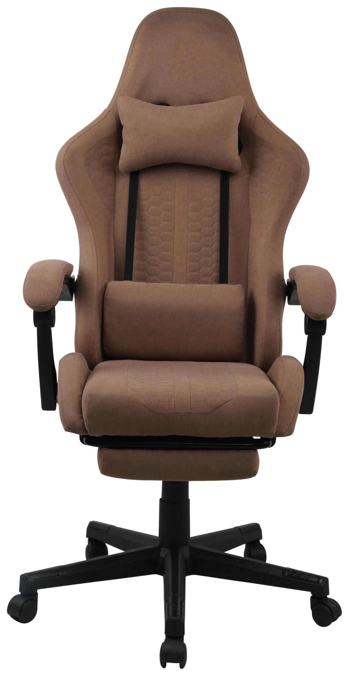Chefsessel Aron 2 Beige B: 63 cm - Beige/Schwarz, Trend, Kunststoff/Textil (63/114-124/62cm)