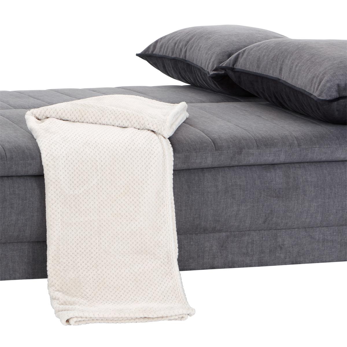 Boxpring Kanapé Emily - grafitszürke, Modern, textil (202/98/75,5cm) - Ondega