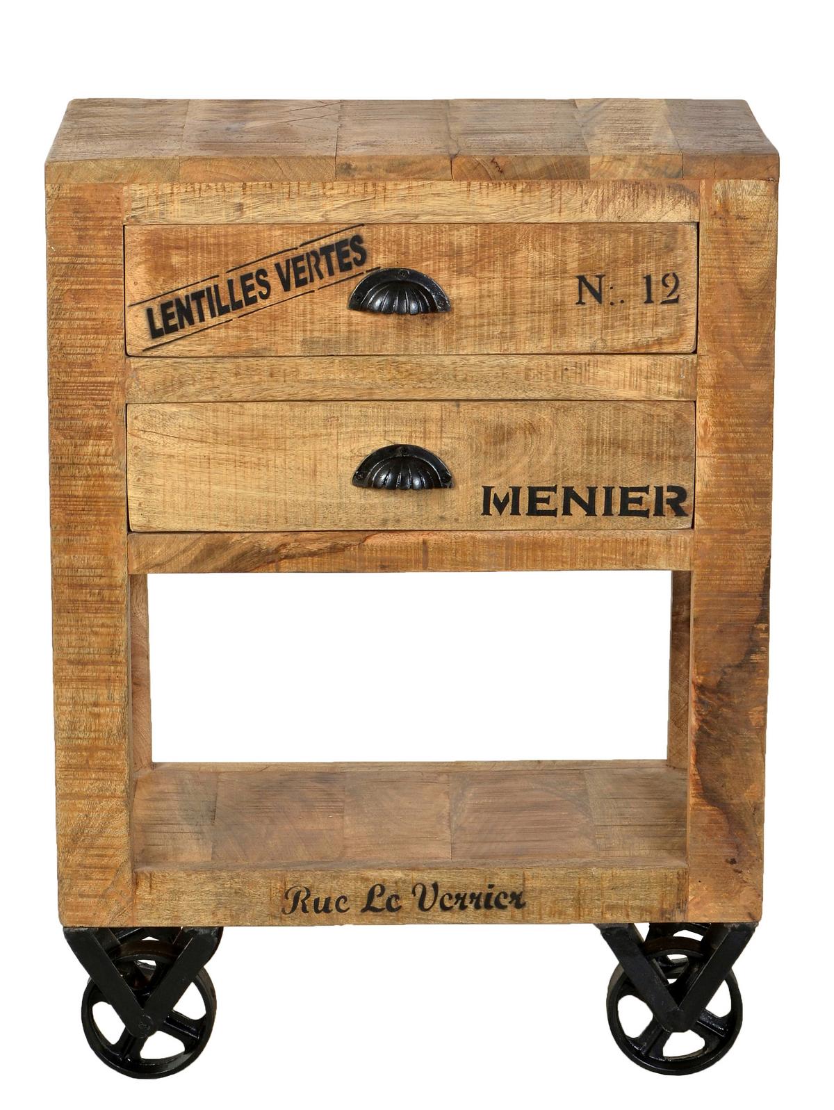 KOMMODE Naturfarben/Schwarz B: 60cm - Schwarz/Naturfarben, Design, Holz/Metall (60/80/30cm) - MID.YOU