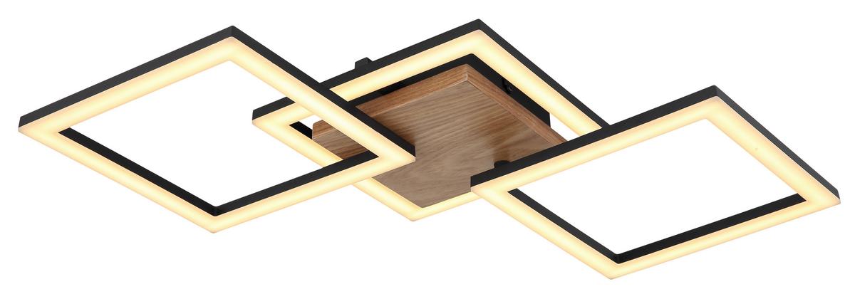 LED-Deckenleuchte 67280-30 - Dunkelbraun/Opal, Design, Holz/Kunststoff (66/31/7,5cm) - Globo