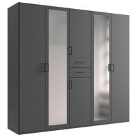 Šatní skříň DILLINGEN - černá/barvy grafitu, Konvenční, kompozitní dřevo/plast (225/208/58cm) - Mömax