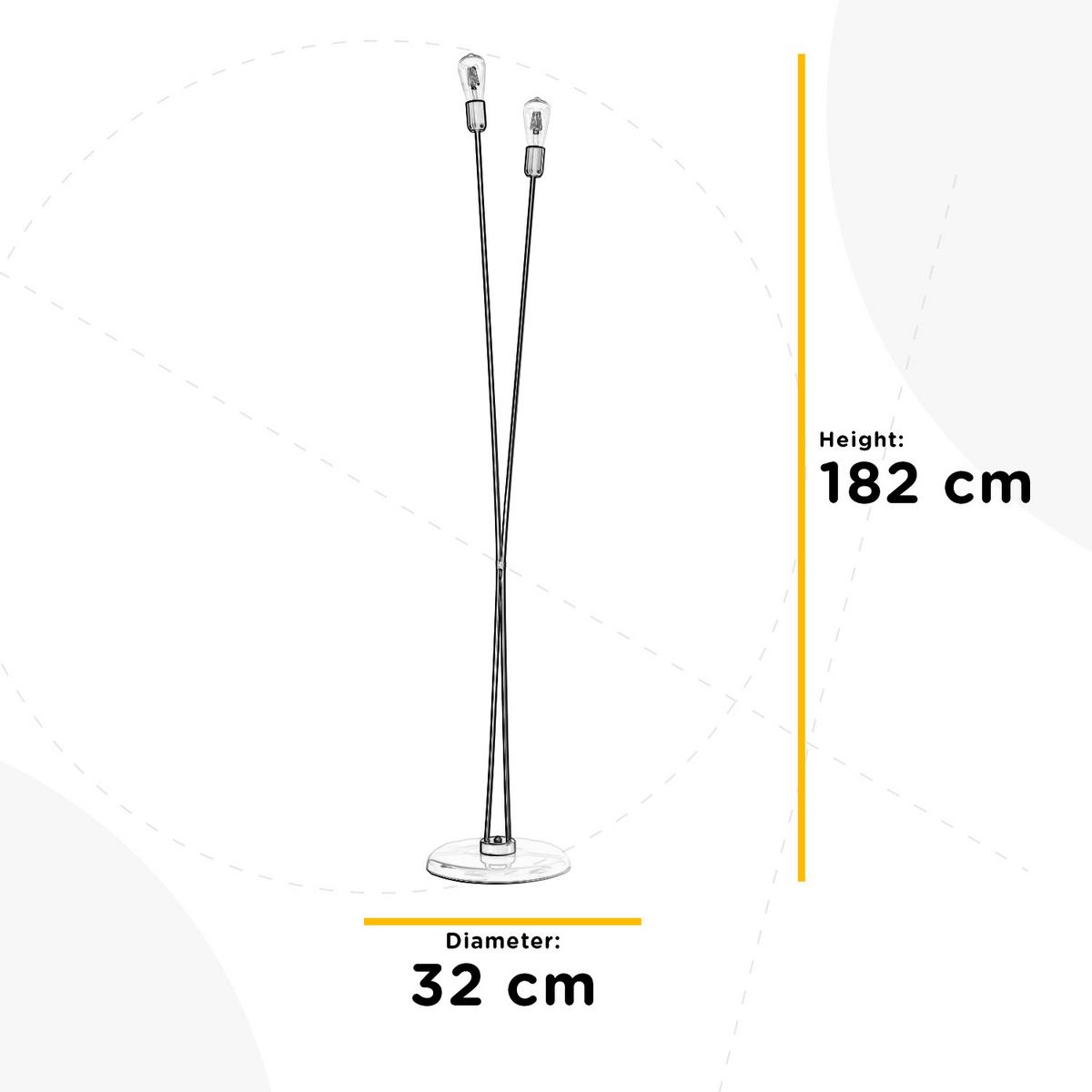 Stehleuchte 5030/ptb - Blau, Basics, Metall (32/182cm)