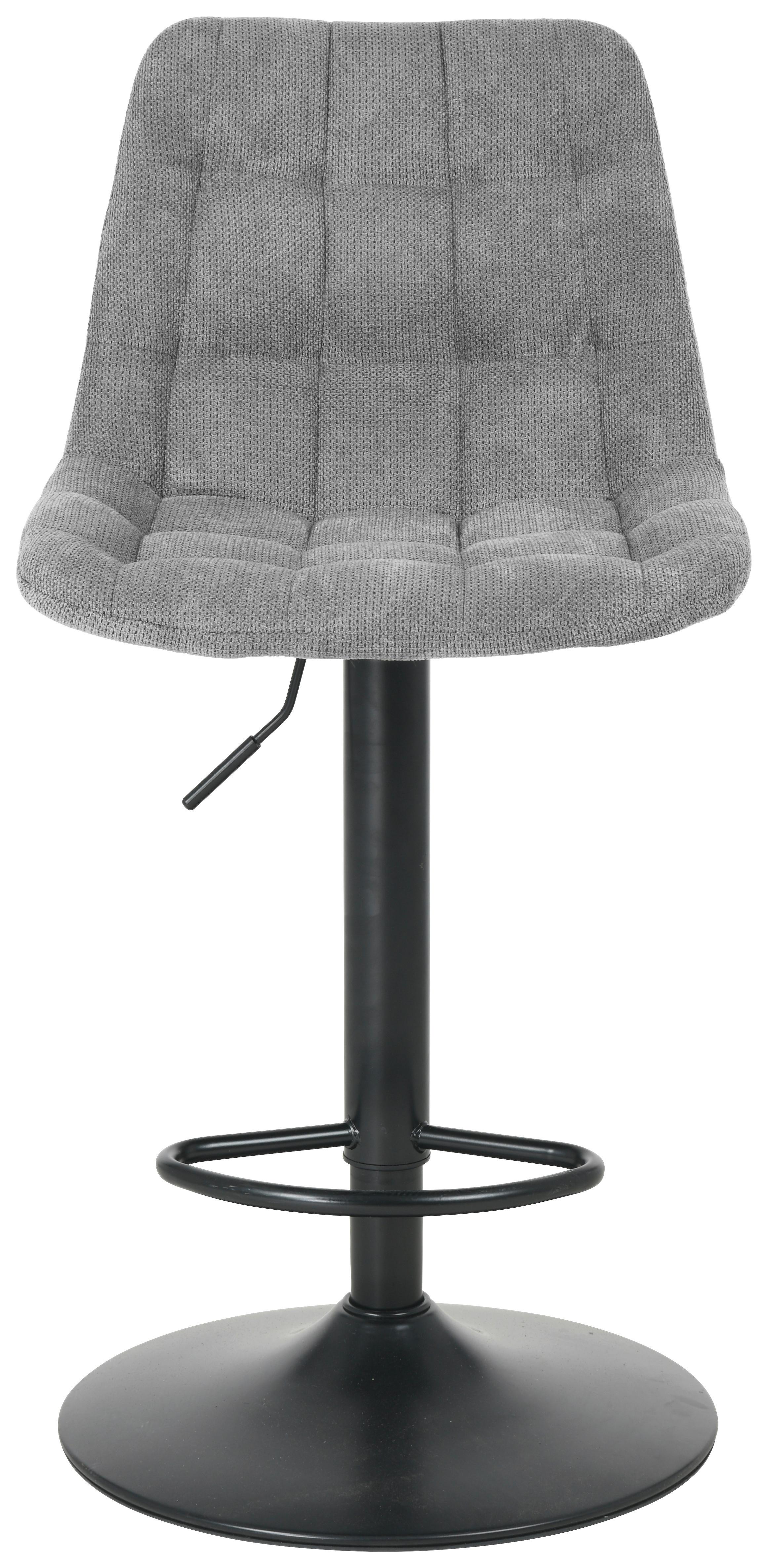 Barová stolička výškovo nastaviteľná - čierna/sivá, Modern, kov/drevo (46/94-114/55cm) - Mömax