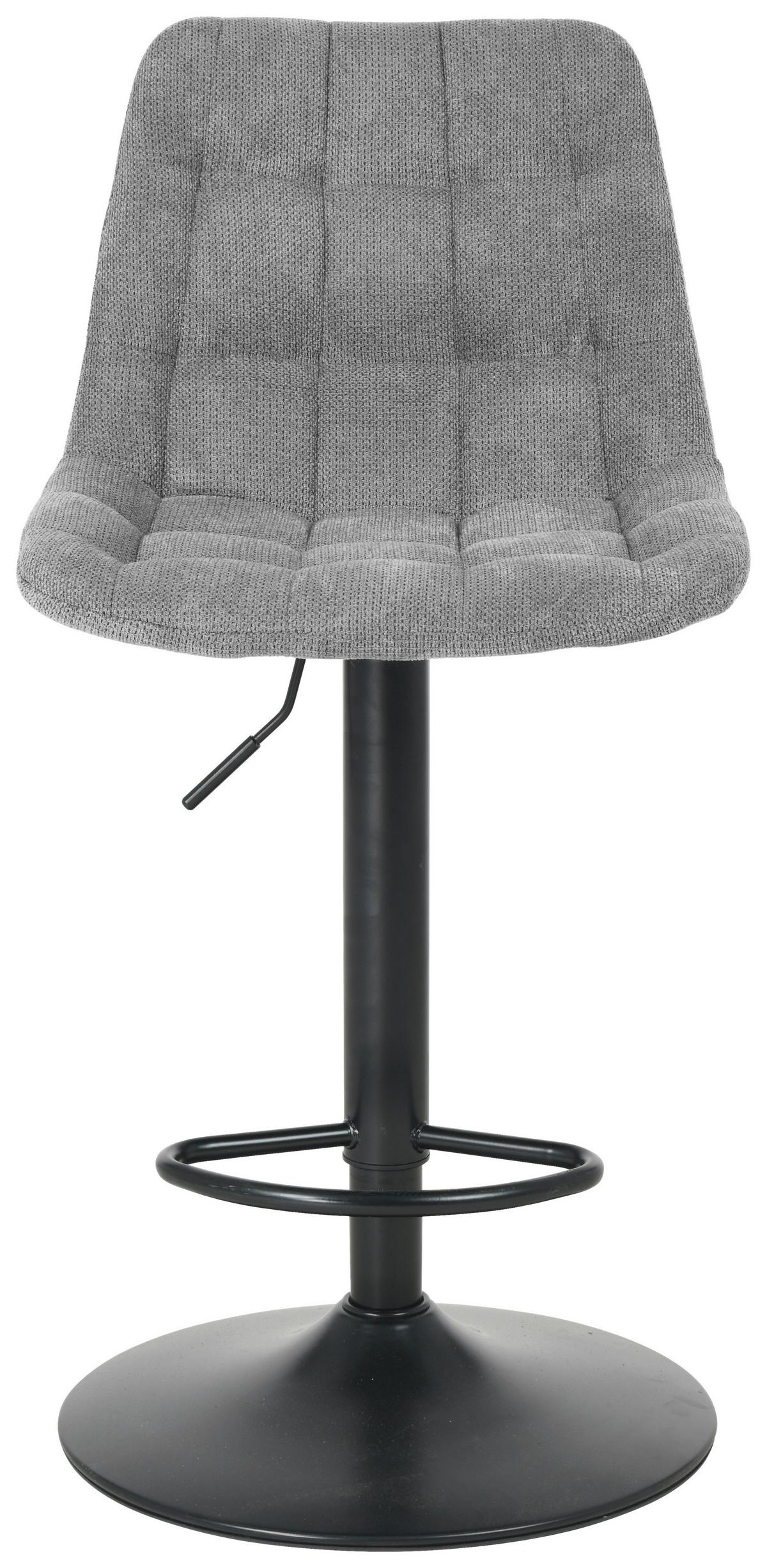 Barová stolička výškovo nastaviteľná - čierna/sivá, Modern, kov/drevo (46/94-114/55cm) - Mömax