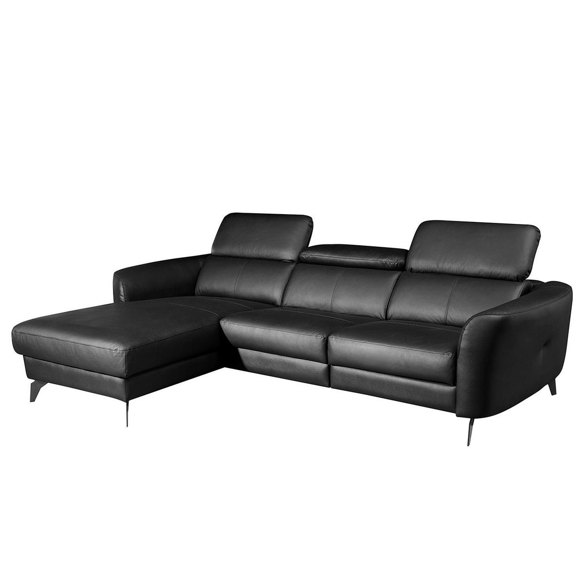 Ecksofa Berne Schwarz S: 183x261 Cm - Schwarz, Design, Leder/Textil (183/261cm) - Livetastic