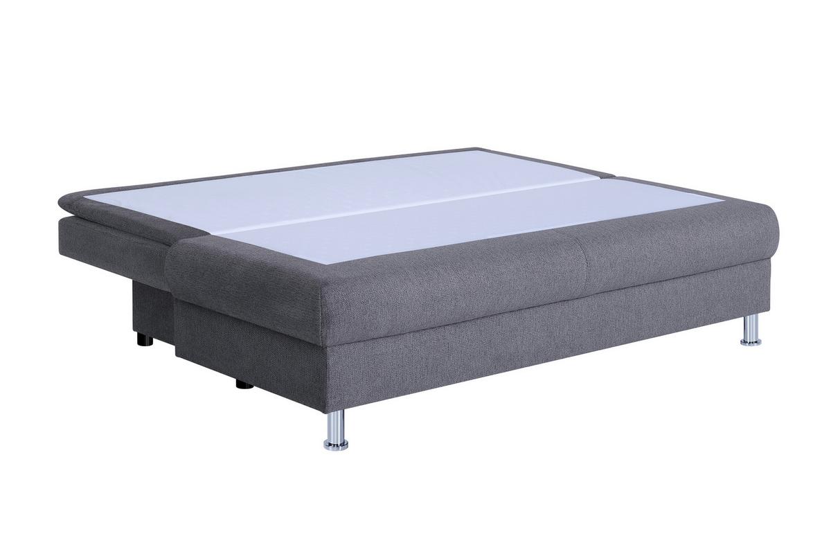 Schlafsofa mit Bettkasten Ken Graubraun - Chromfarben/Graubraun, Design, Textil (200/92/90cm) - P & B
