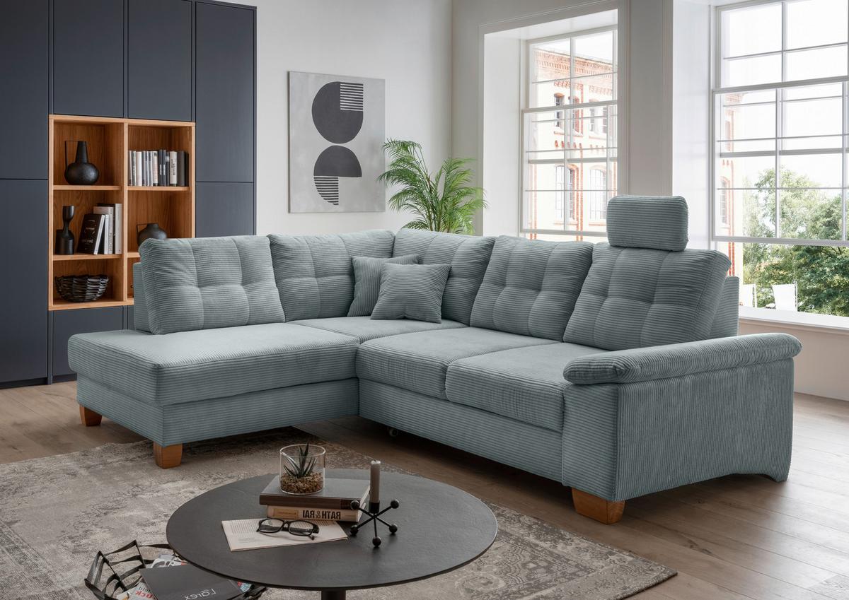 Ecksofa Brizzini Hellblau S: 206x274 Cm - Naturfarben/Hellblau, MODERN, Textil (206/274cm) - Livetastic