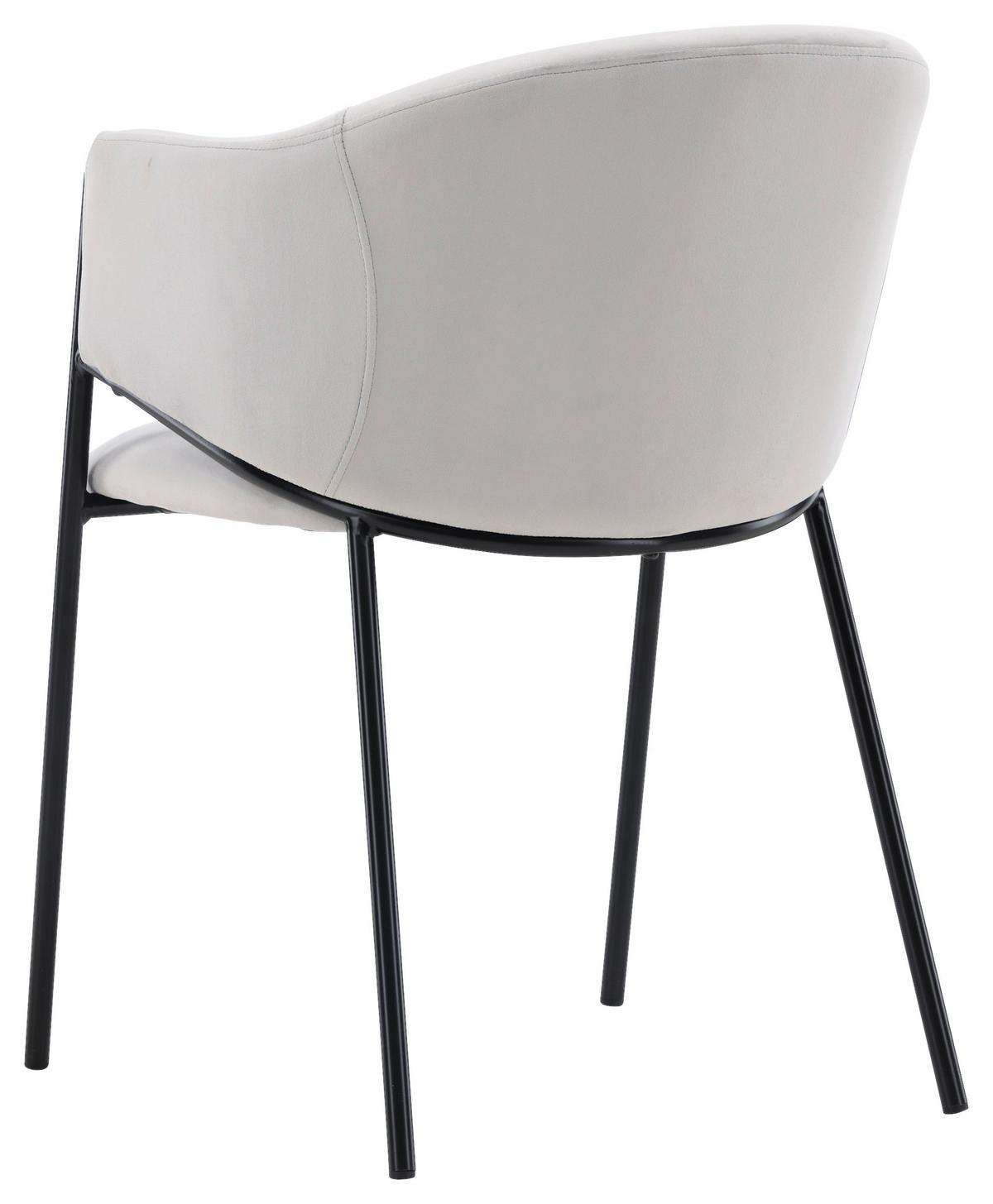 Stuhl-Set Evelina - Hellgrau/Schwarz, Design, Textil/Metall (54/80/62cm) - Livetastic
